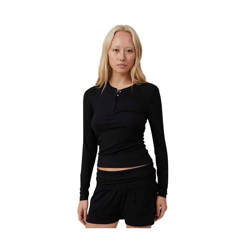 Cotton On Women's Sleep Recovery Henley Long Sleeve
