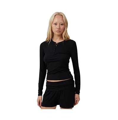 Cotton On Women's Sleep Recovery Henley Long Sleeve
