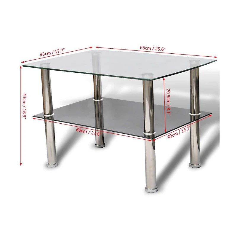 Coffee Table Glass 2 Tiers