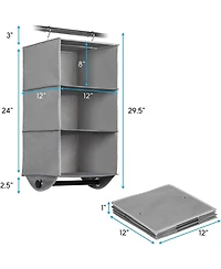 Florida Brands Hanging Closet Organizer with Shelves and Black Metal Rod