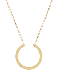 Polished Tube Horseshoe Inspired 18" Pendant Necklace in 10k Gold