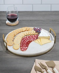 Thirstystone Uptown Round Marble Tray with Handles