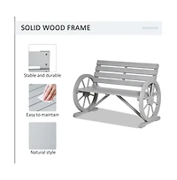 Slickblue Sturdy Fir Wood Garden Chair – Light Grey with Wheel Design, 550 lbs. Capacity