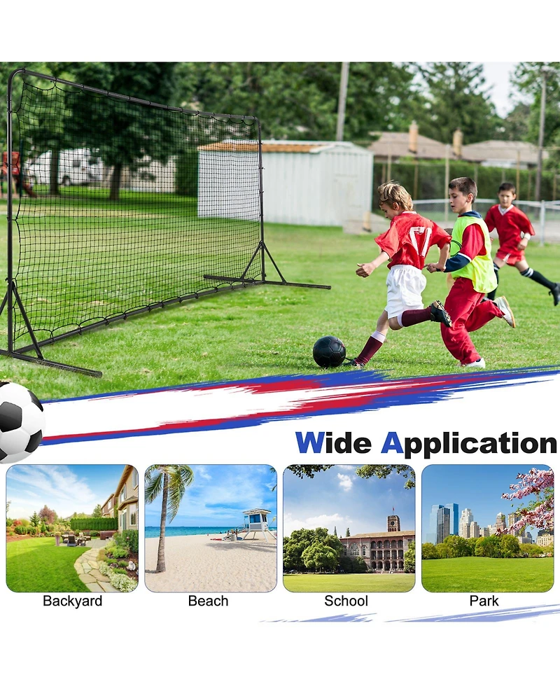 Hongge 12 x 6 Feet Soccer Rebounder Net with All Weather Net