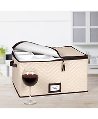 Florida Brands Wine Glass Storage Box with Dividers and 5"W cells - Holds 12 Wine Glasses up to 10" Tall