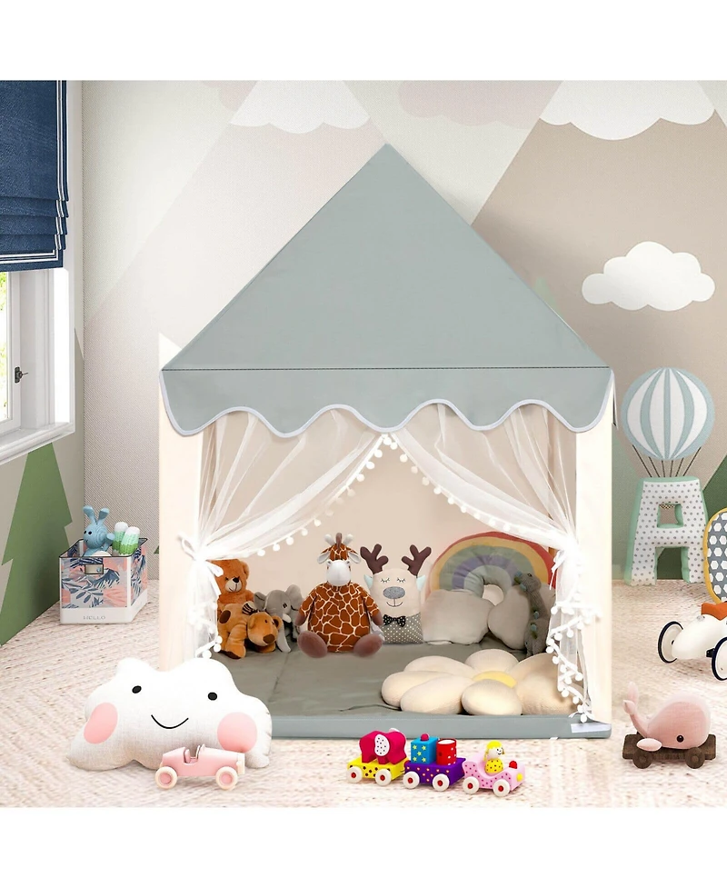 Hongge Kids Large Play Castle Fairy Tent with Mat