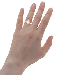 Rose de France Amethyst Oval Beaded Ring (3-1/6 ct. t.w.) in 14k Gold-Plated Sterling Silver
