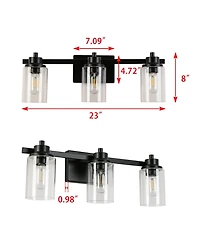 Flynama Vanity light 4.33-in 3-Light Matte Bronze Industrial Vanity Light