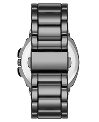 Steve Madden Men's Polished Black Alloy Metal Watch, 45mm