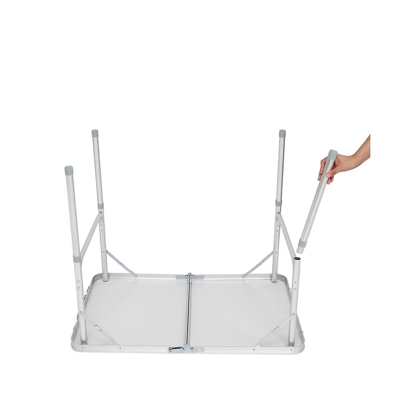 Slickblue Home Use Aluminum Alloy Folding Table – White