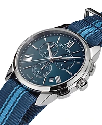 Balmain Men's Swiss Chronograph Madrigal Dark Striped Nato Strap Watch 42mm