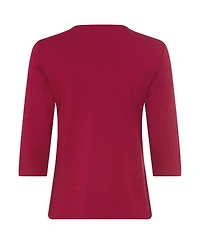 Olsen Women's Viscose Blend V-Neck T-Shirt