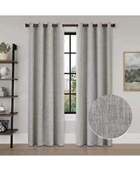 Linen Texture Blackout Grommet Curtains Pair(2 Panels