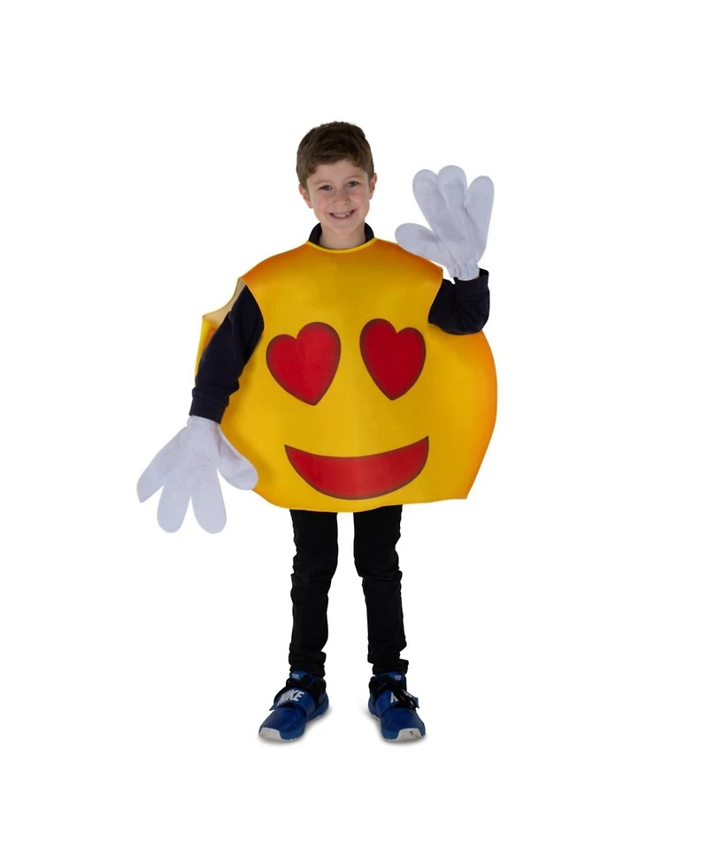 Dress Up America Kids Emoji Hearts Smiley Costume Tunic & Gloves Set
