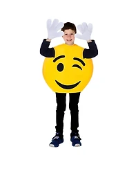 Dress Up America Kids Emoji Wink Smiley Costume Tunic & Gloves Set
