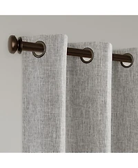 Linen Texture Blackout Grommet Curtains Pair(2 Panels