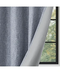 Linen Texture Blackout Grommet Curtains Pair(2 Panels