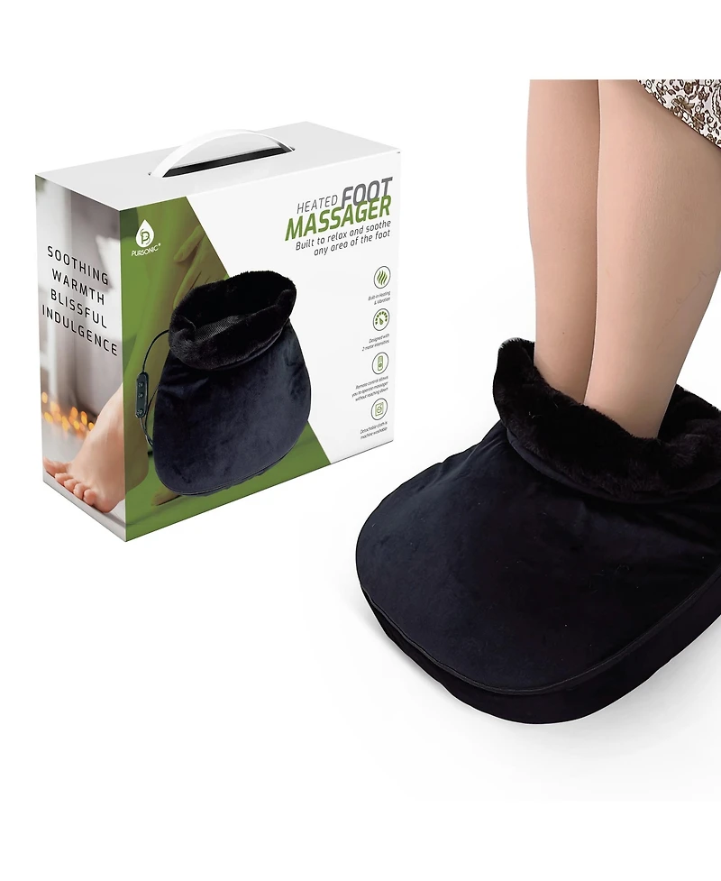 Pursonic Heated Foot Massager with Remote Control, Folding Design, and Dual Motor Intensities
