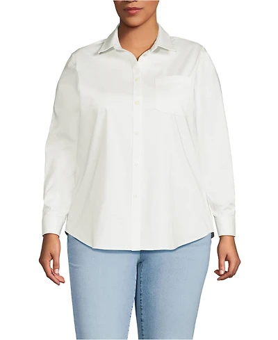 Lands' End Plus Size Cooling Button Front Shirt