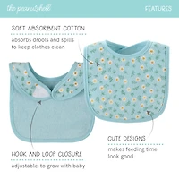 The Peanutshell Baby Girls Sweet Terry Bib 10 Pack Set, Feeding, Teething, Drooling