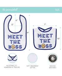 The Peanutshell Oh Boy! Terry Baby Bib 10 Pack Set, Feeding, Teething, Drooling