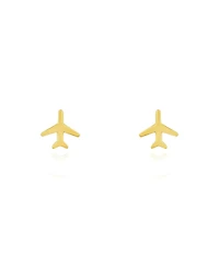 The Lovery Gold Airplane Stud Earrings 14K Gold