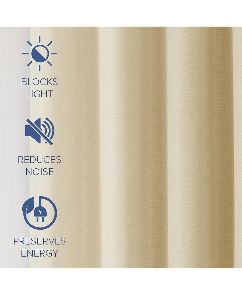 Brushed Serengeti Stria 100% Blackout Grommet Pair (2 panels