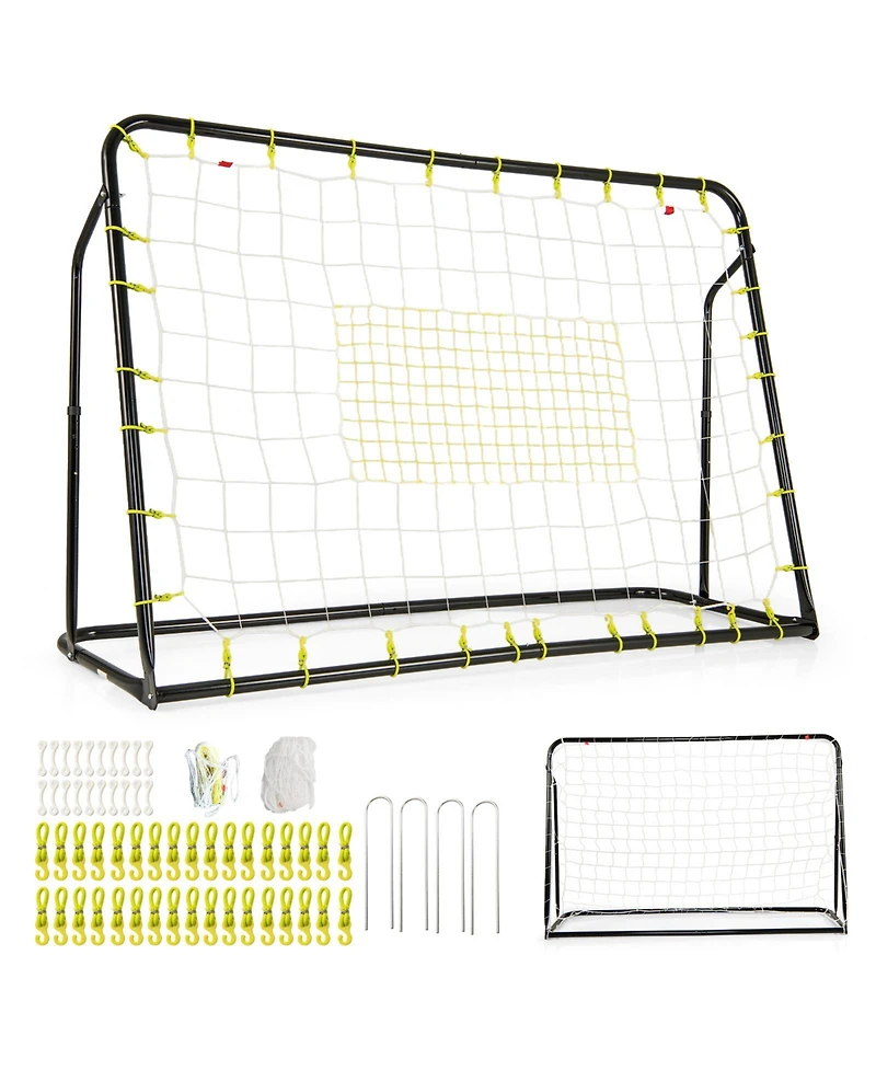 Hongge 2-in-1 Kids Soccer Rebounder and Soccer Goal with Adjustable Height