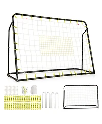 Hongge 2-in-1 Kids Soccer Rebounder and Soccer Goal with Adjustable Height