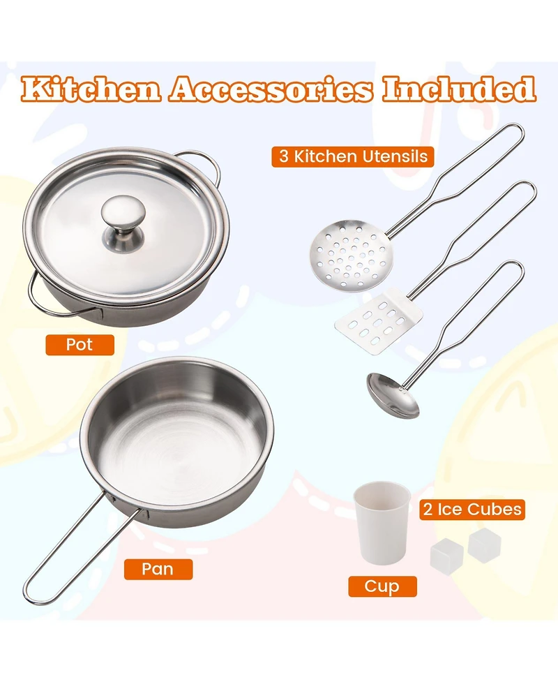 Hongge Pretend Play Kitchen for Kids Aged 3+ with Real Sounds and Lights
