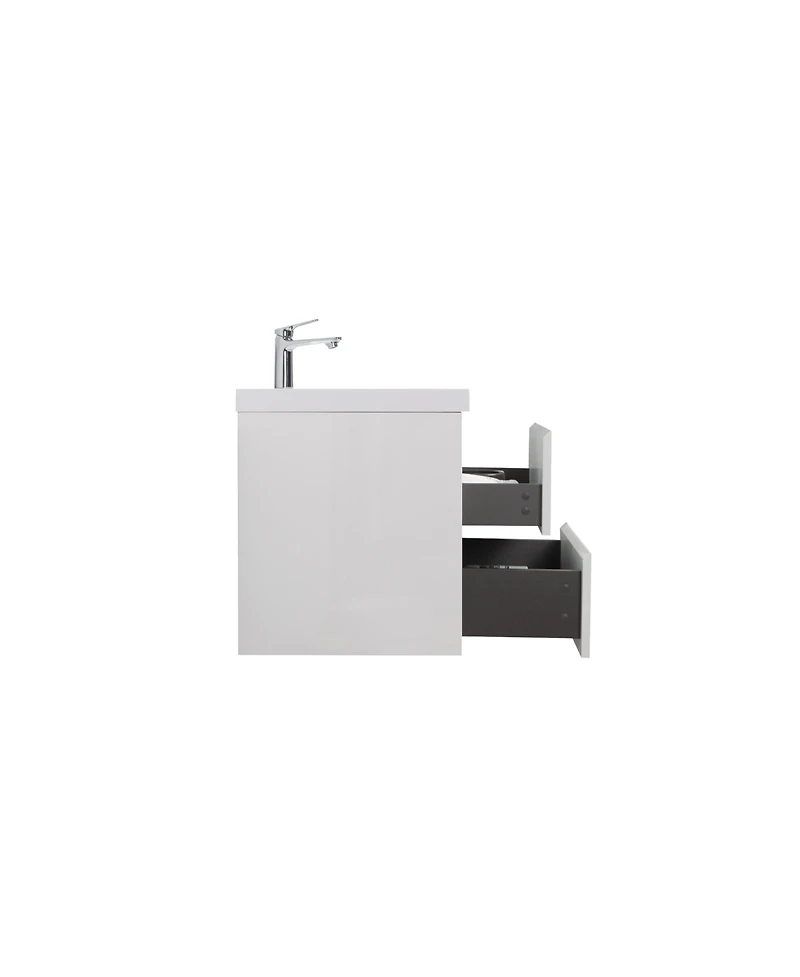 Modern 24" Floating Bathroom Vanity with Resin Sink