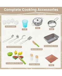 Hongge Wooden Pretend Play Kitchen Set for Toddlers