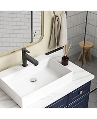 gaomon 20"x18" Bathroom Sink Rectangle White Ceramic Lavatory Vanity