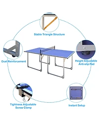 Slickblue 6FT Portable Table Tennis Table Set – Foldable Ping Pong Table for Indoor & Outdoor