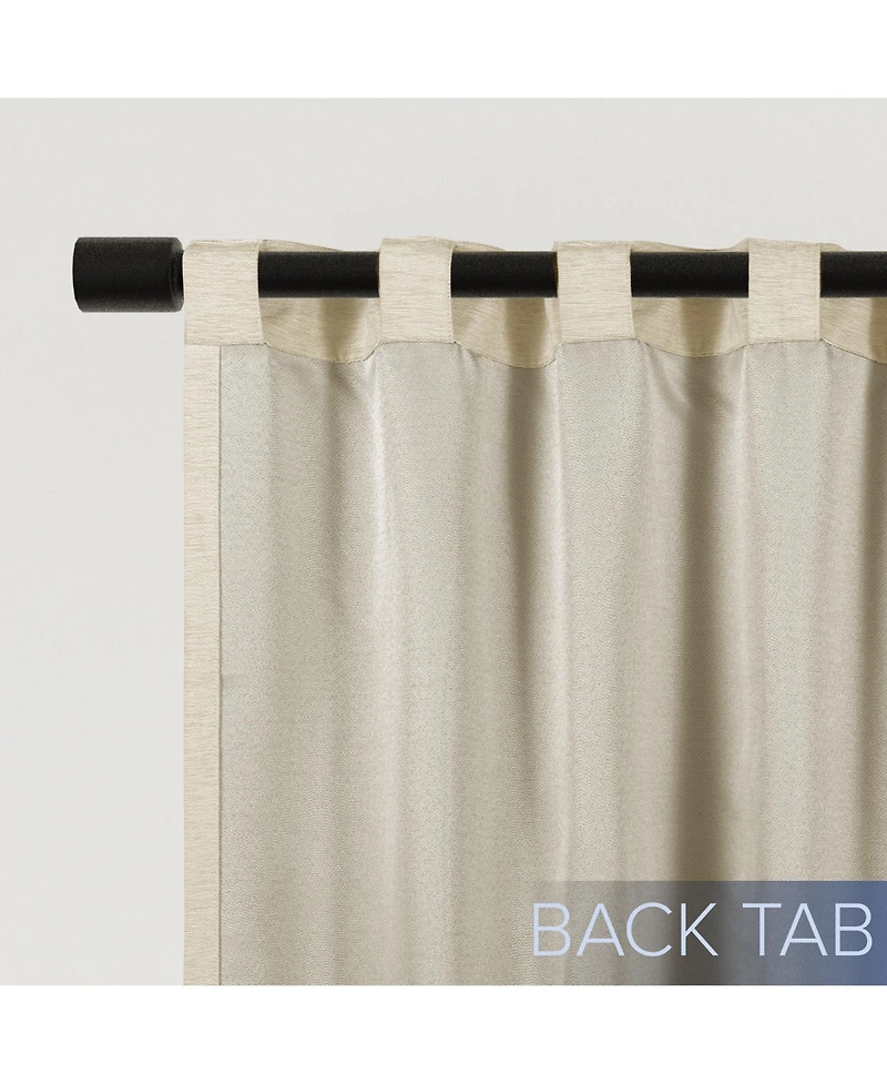 Chenille Solid Room Darkening Back Tab Curtain Panel