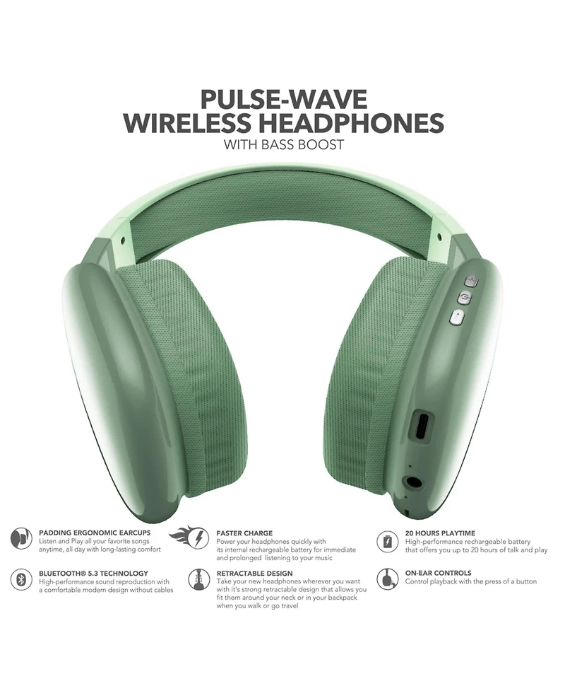 Rca Wave-56 Bluetooth Headphones, 40H Playtime, Hi-Res Audio