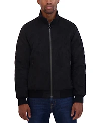 Nautica Men's Quilted Faux-Suede Bomber Jacket
