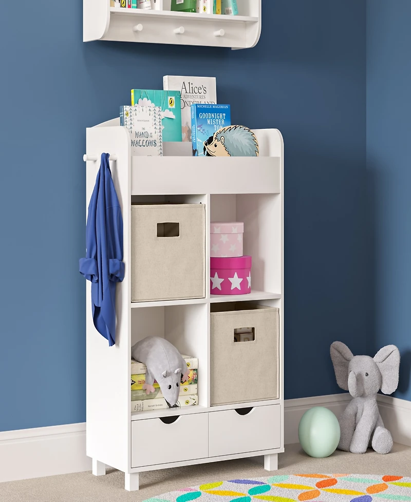 RiverRidge Home Book Nook Collection Kids Cubby Storage Cabinet with Bookrack