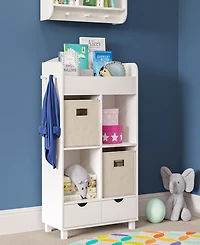 RiverRidge Home Book Nook Collection Kids Cubby Storage Cabinet with Bookrack