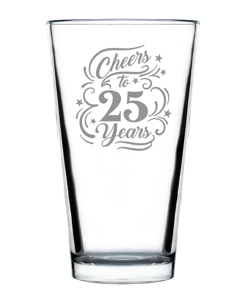 Bevvee Cheers to 25 Years Pint Glass