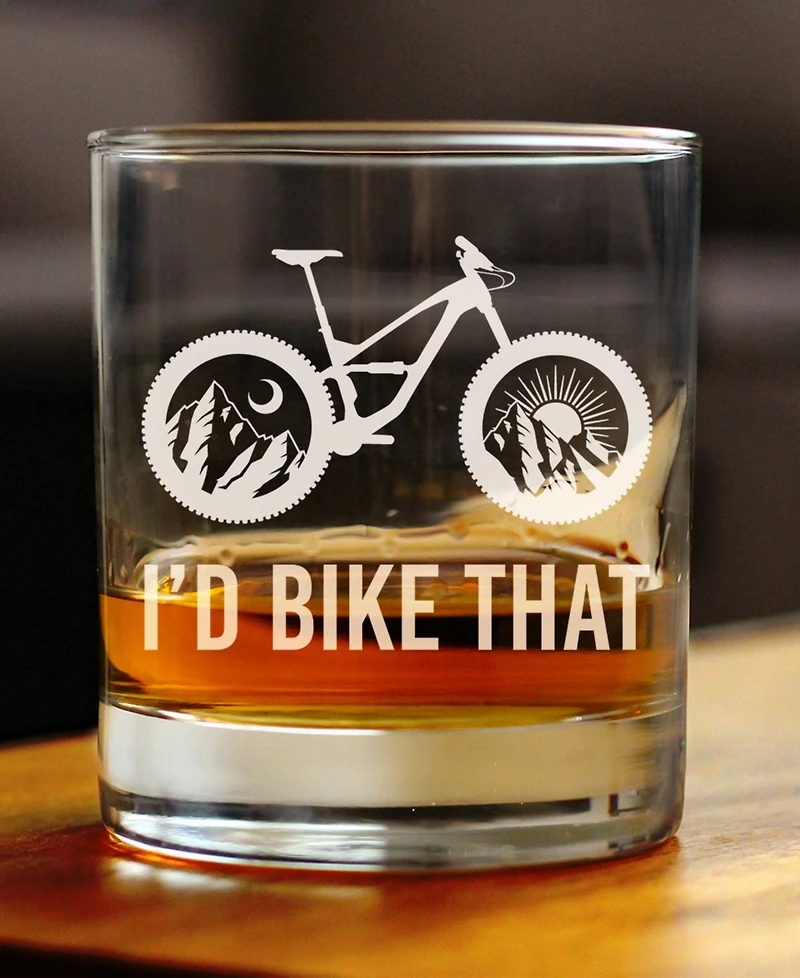 Bevvee I'd Bike That Whiskey Rocks Glass