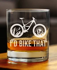 Bevvee I'd Bike That Whiskey Rocks Glass