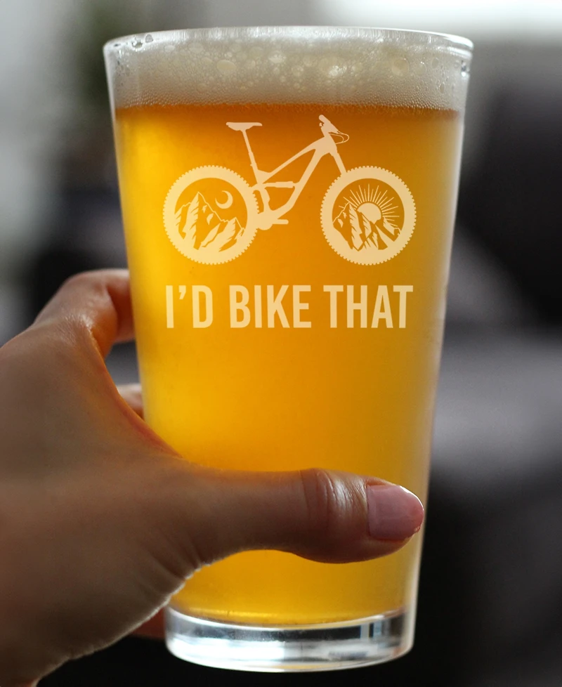 Bevvee I'd Bike That Pint Glass