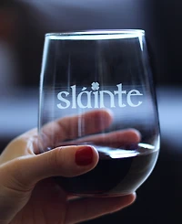 Bevvee Slainte Irish Cheers Stemless Wine Glass