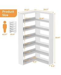 gaomon 71-Inch L-Shaped Corner Bookcase - 6-Tier Tall Shelf Display Rack For Living Room And Home Office Storage