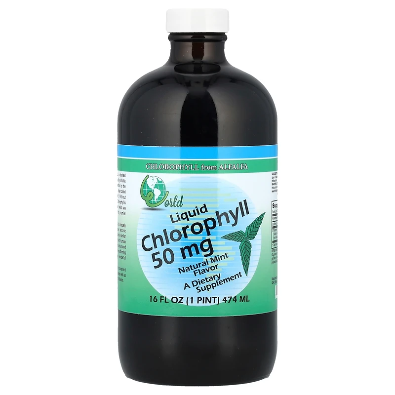 World Organic Liquid Chlorophyll Natural Mint 50 mg