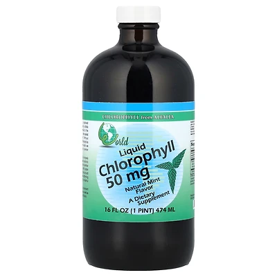 World Organic Liquid Chlorophyll Natural Mint 50 mg