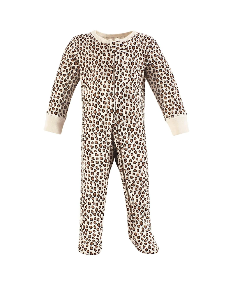 Hudson Baby Girls Thermal Zipper Sleep and Play 2pk