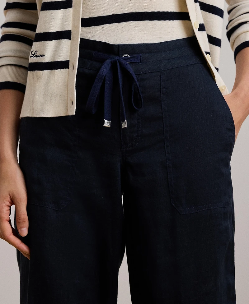 Lauren Ralph Wide-Leg 100% Linen Pants