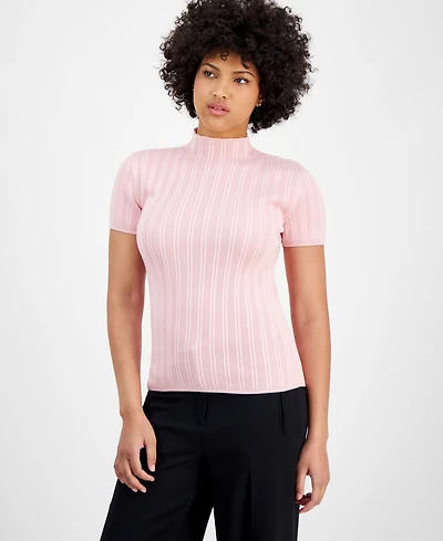 Bar Iii Women's Ribbed Cap-Sleeve Sweater, Exclusively at Macy's